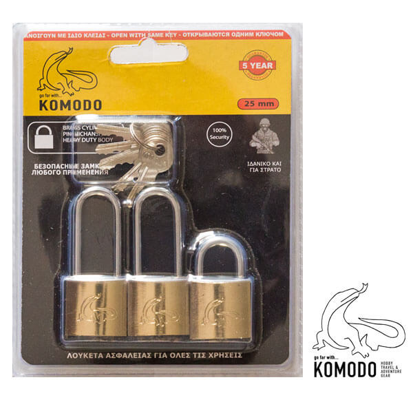 louketa-komodo-25GD3 Security padlock 25mm SETx3 - Komodo - High security
