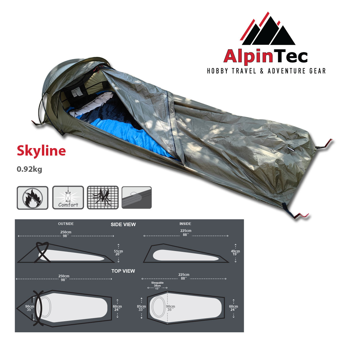 16005 bivvy bag Skyline Alpintec camping