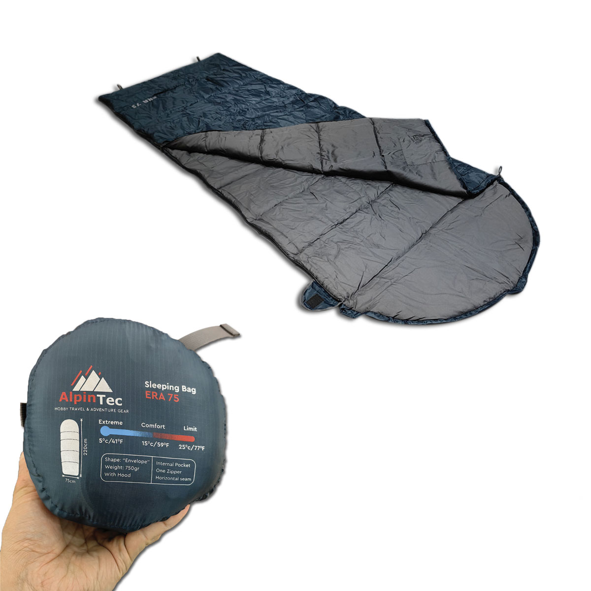 16201-3 Era 75 sleeping bag Alpintec Summer